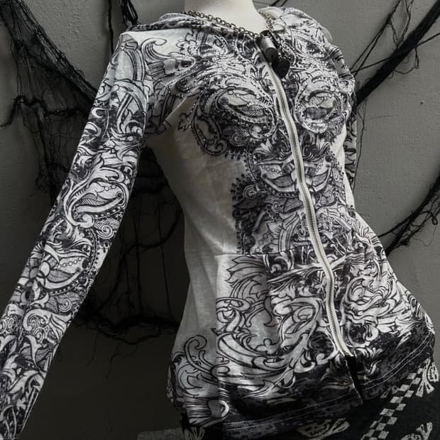 *rare design* Jpn 타투 프린팅 후드집업