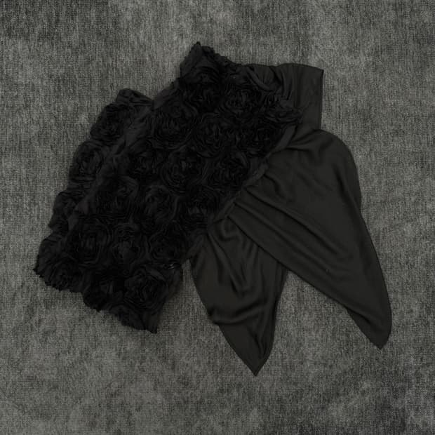 빈티지 플로럴 플리츠 스카프