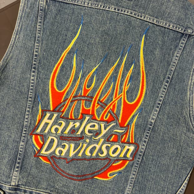 할리데이비슨 플레임 자수 베스트 