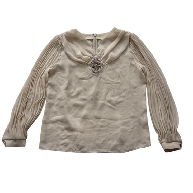 vintage 시스루 블라우스