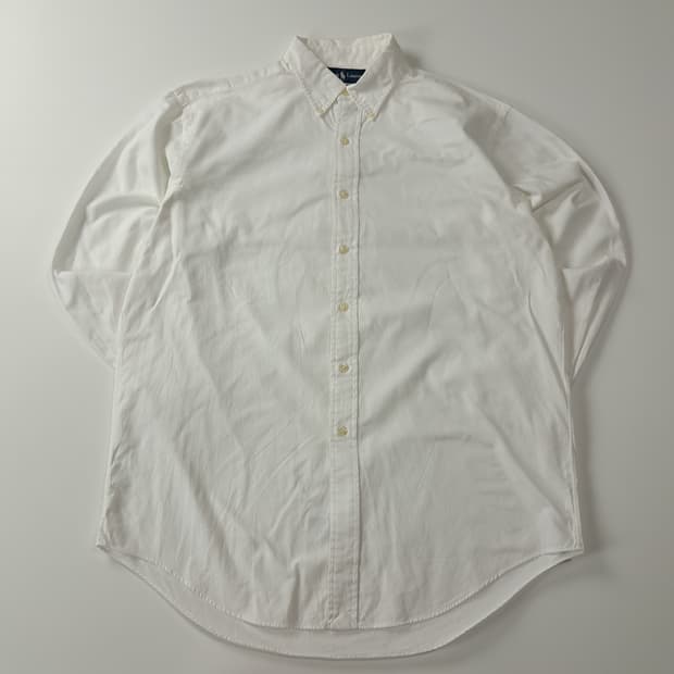 CA579 XL 폴로 야무스 90s 홍콩판 화이트 자수 셔츠 남방