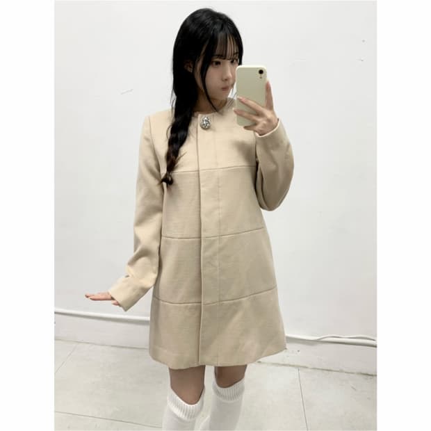 로걀 히메갸루 코리락쿠마 큐빅 베이지 핑크 코트