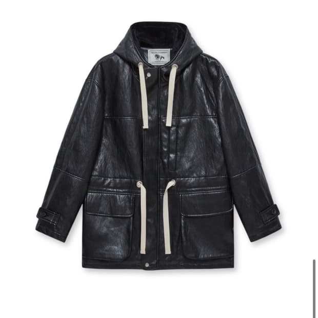 더베를린 레더 후드 자켓