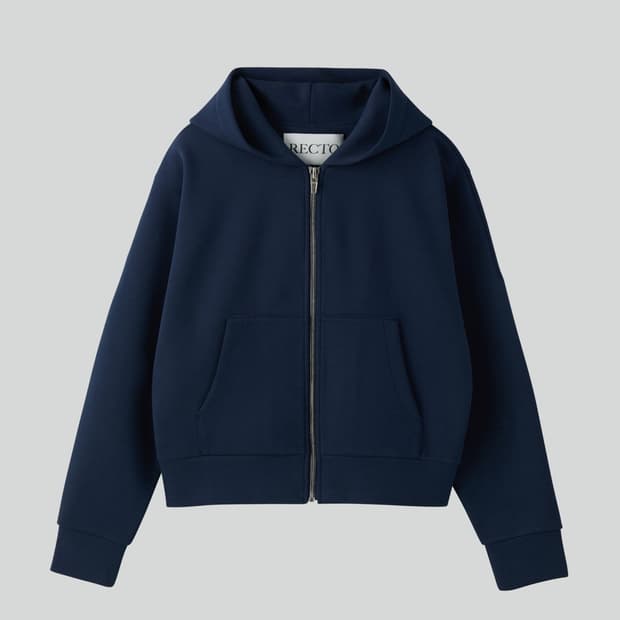 렉토 로고 디테일 후드 집업 네이비