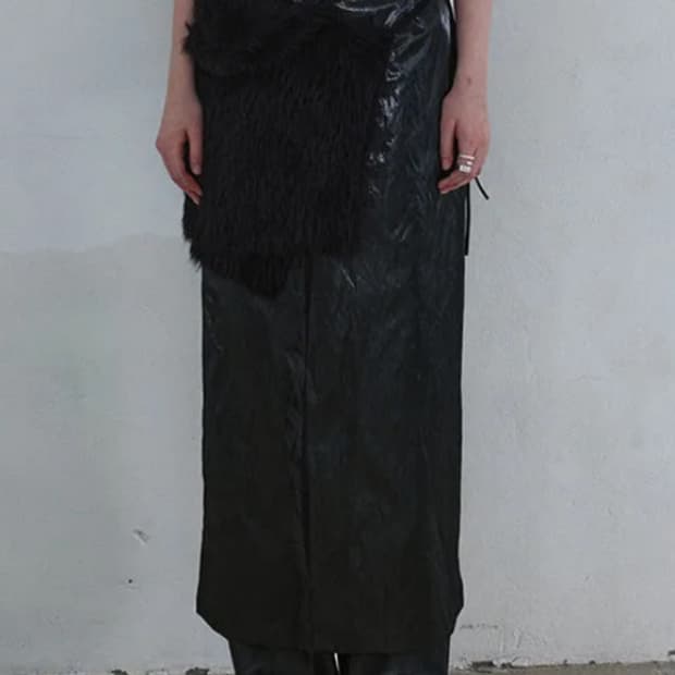 낫띵에브리띵 맥시 슬릿 스커트 블랙