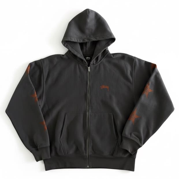 [XL] 스투시 스타 집 업 후디 퍼플