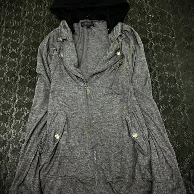 “IN THE ATTIC” 00’s Grey Side Zipper Hoo
