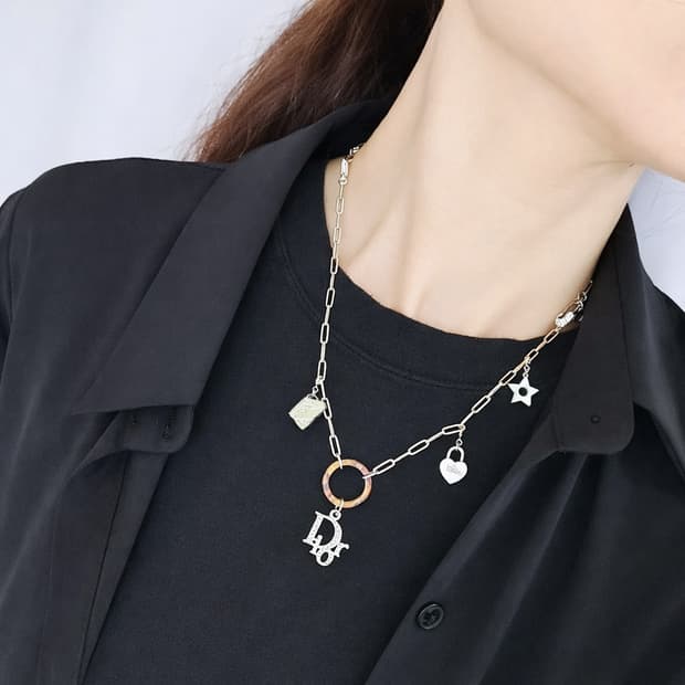 디올 오블리크 참 목걸이 / 참분리 가능 [정품·희귀매물]