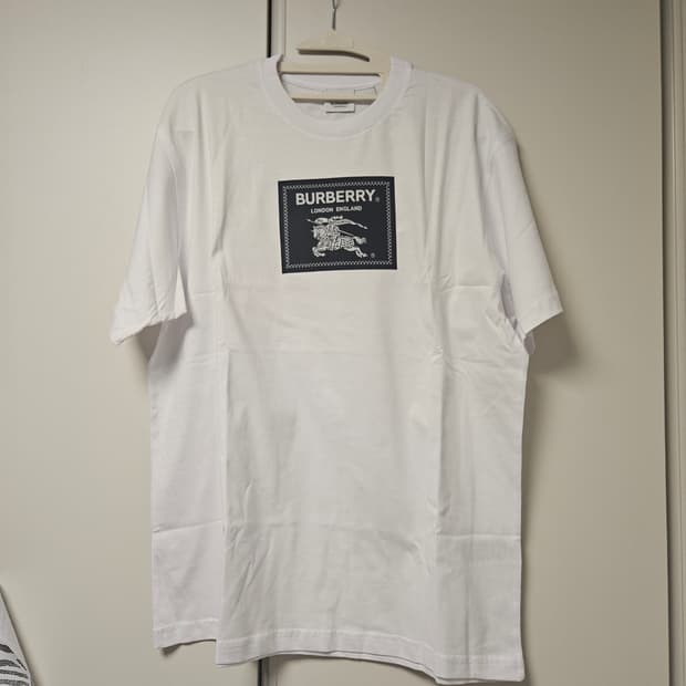 버버리 프로섬 라벨 코튼 티셔츠 화이트 M