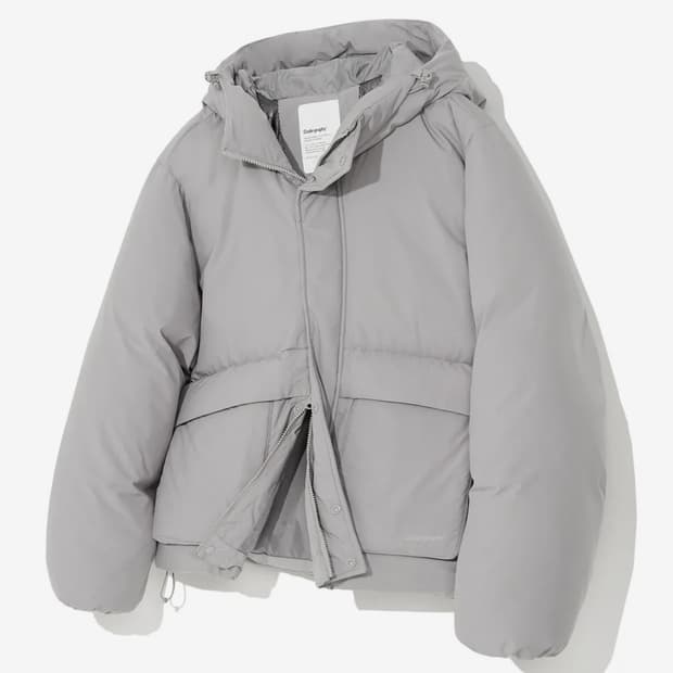 코드그라피 RDS 유틸리티 덕다운 후드 숏패딩_쿨그레이 S