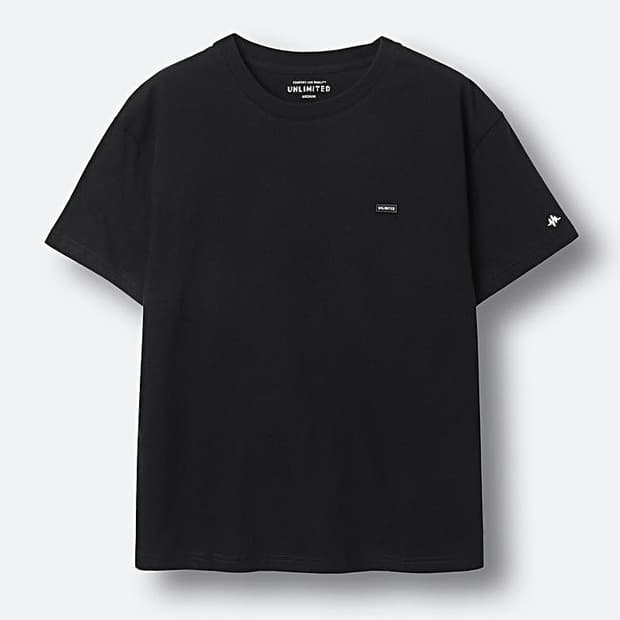 (새상품 택포가격) 언리미트 RUBBER 티셔츠 블랙 XL