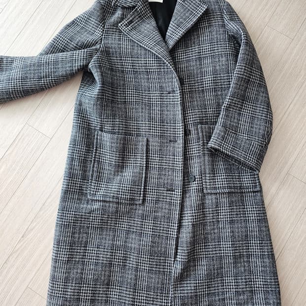 톰보이 체크롱코트 