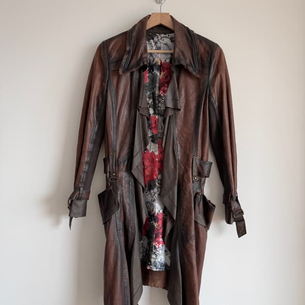 Pre owned 램스킨 레더 코트