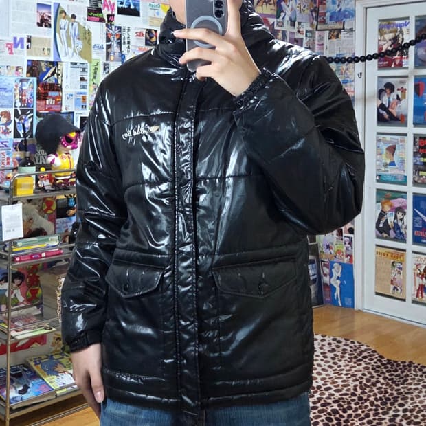 JPN 배드보이 유광 후드 패딩