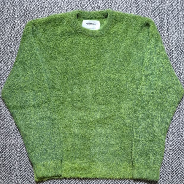 노매뉴얼 헤어리 니트(grass green) M