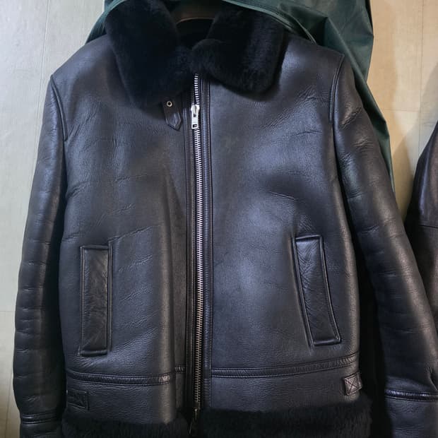 론트 램스킨 리얼 무스탕 L