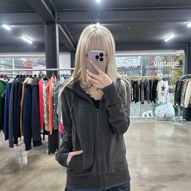 히스테릭글래머 퍽베어 후드 집업