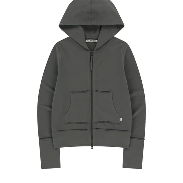 STITCH HOOD ZIP-UP CHARCOAL