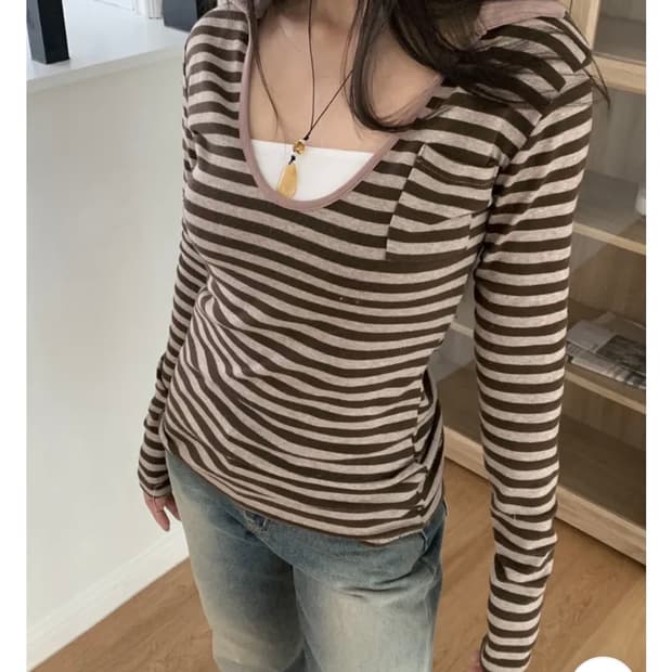 에이블리 카라 긴팔 티셔츠