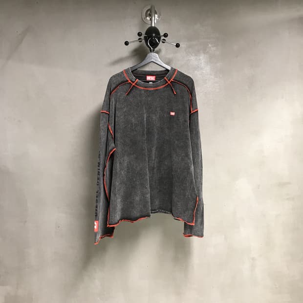 디젤 피그먼트 긴팔 티셔츠 XL