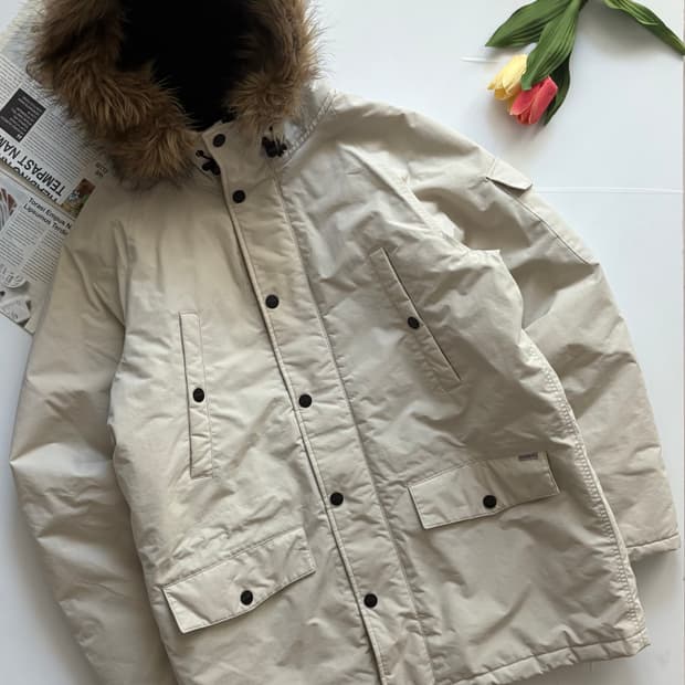 칼하트 아이보리 퍼 점퍼