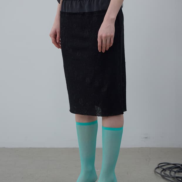 ldcd sheer lace skirt black