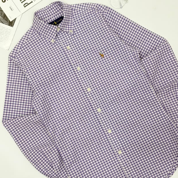 Polo 폴로랄프로렌 퍼플 깅엄 체크 셔츠