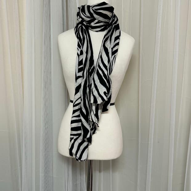 지브라 패턴 머플러 갸루깔 