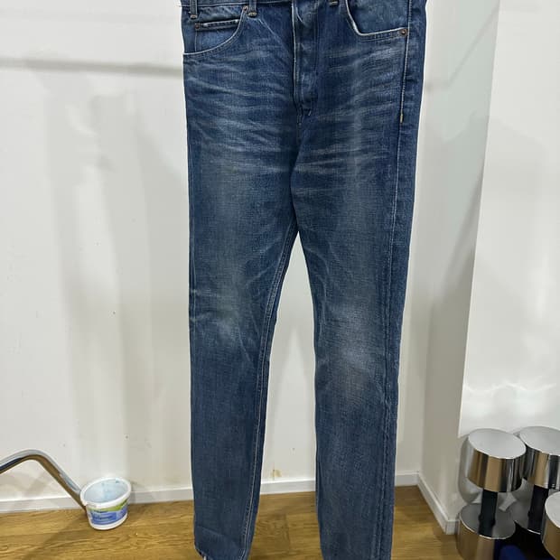 셀린느 Washed Working Skinny Jeans (indigo)