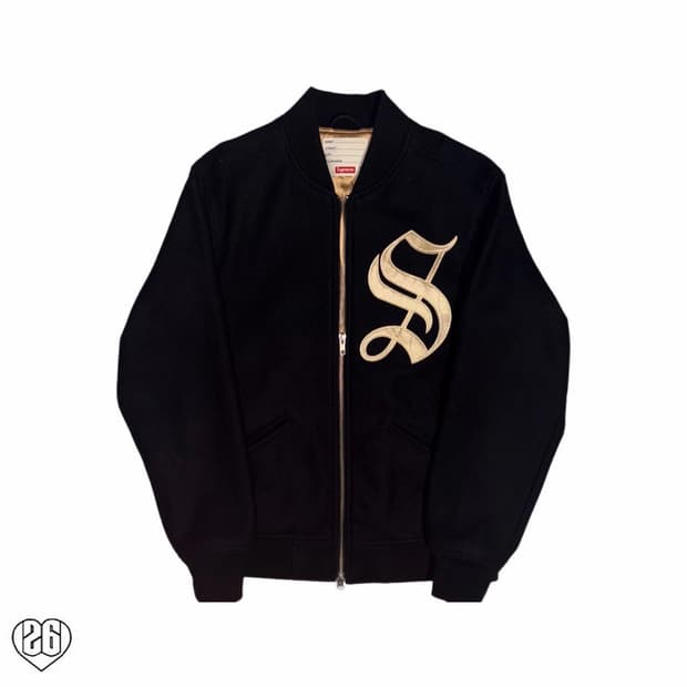 AW16 Supreme Old English Varsity Jacket