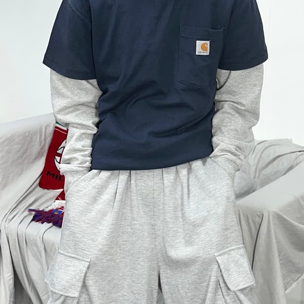 칼하트 네이비 포켓 반팔티 S