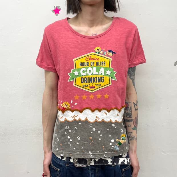 Rough cola Sea pink T-shirt 