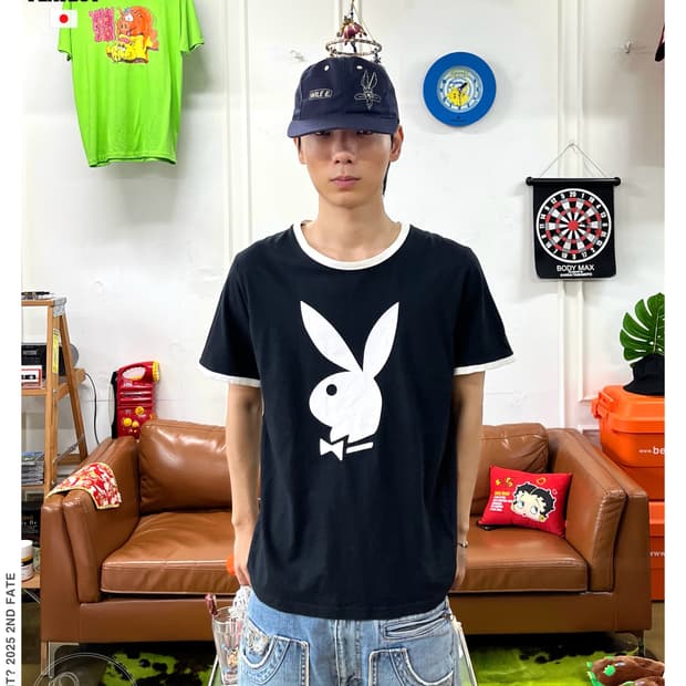 Playboy Vintage Big Logo Ringer T-Shirt