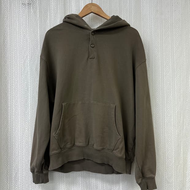 (1)포터리 22FW 하프버튼 후드 브라운