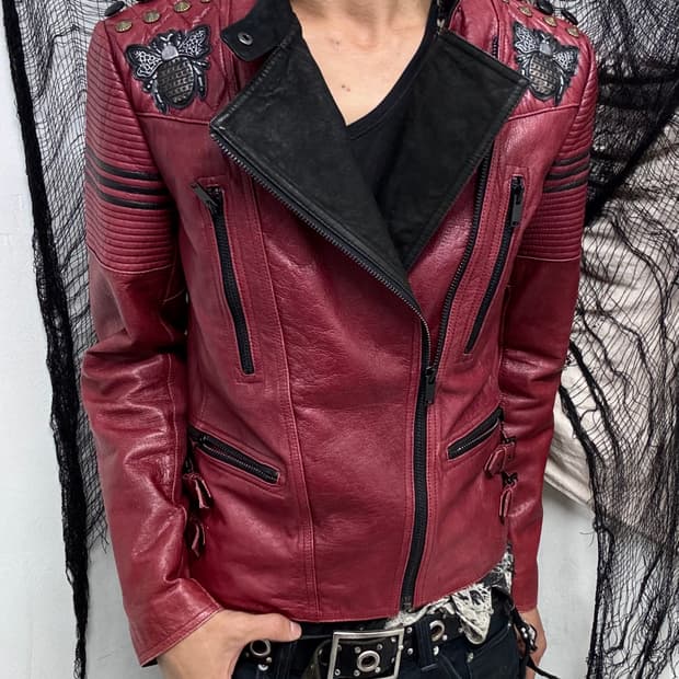 [RARE] Burgundy GoatSkin Buckle Leather 