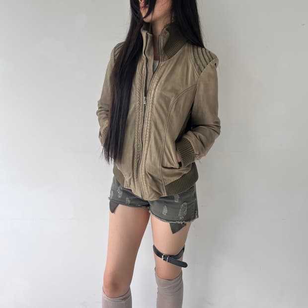 Diesel Ash khaki leather jacket