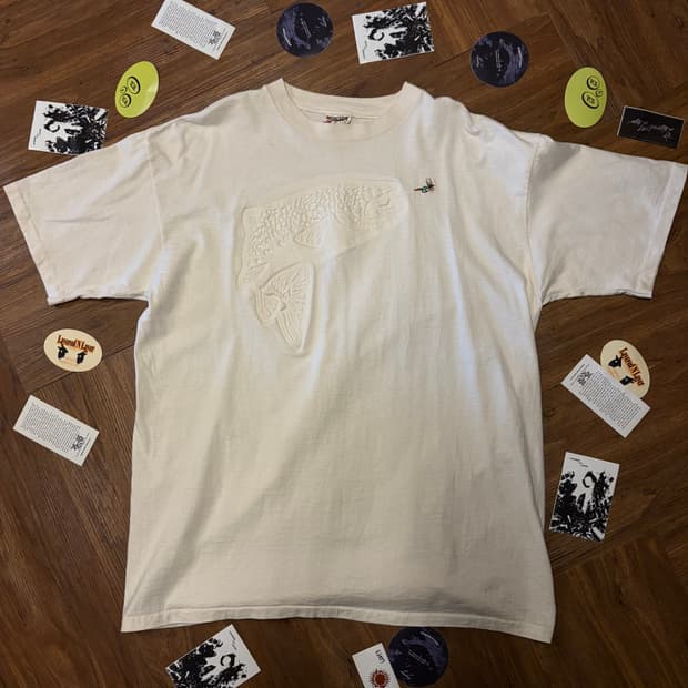 90s koi embroidered 싱글스티치 티셔츠
