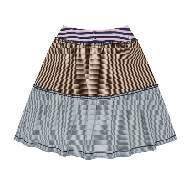 COLORED STRIPE MIDI SKIRT PURPLE