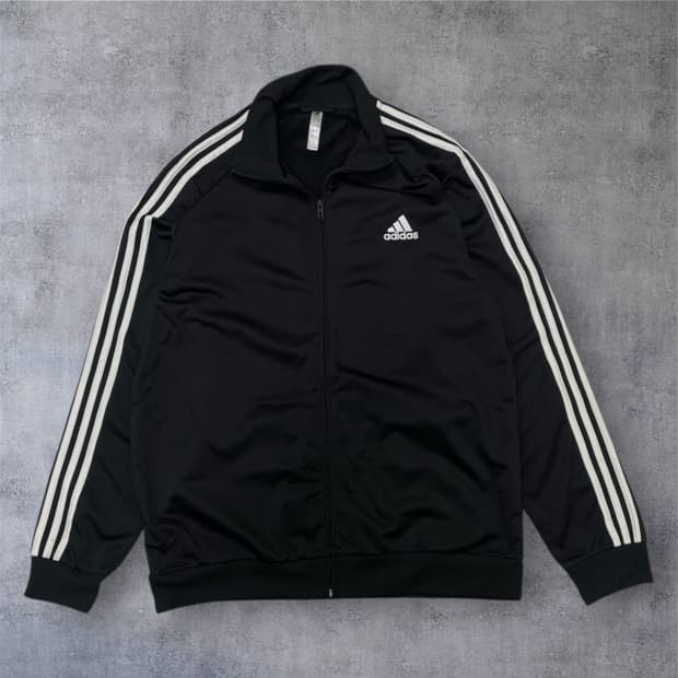 아디다스 Adidas 블랙 3스트라이프 트랙탑 집업 XL