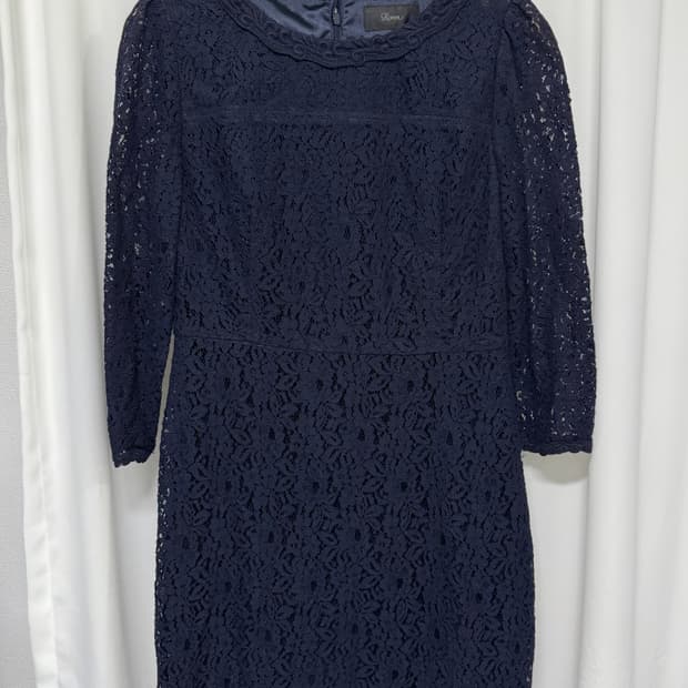 로엠 ROEM 레이스 원피스 네이비