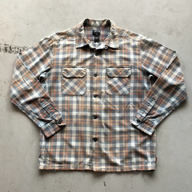 2000’s  Stussy Open Collar Check Shirt