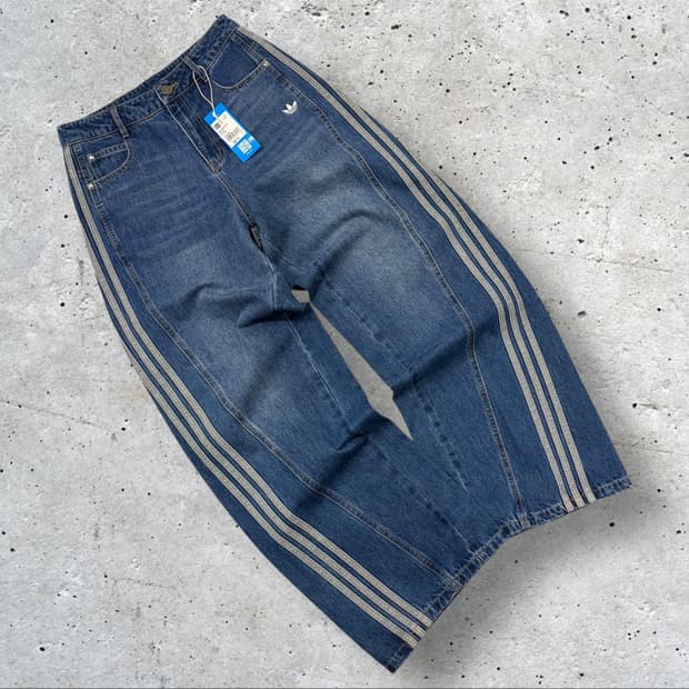 [L/28] 아디다스 우먼 루즈 3선 데님 팬츠 청바지 C326