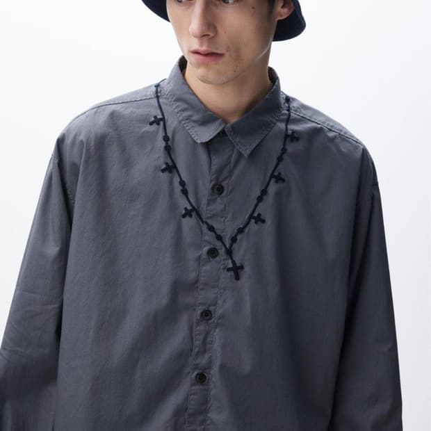 [L] 네이버후드 cross embroidered shirts 셔츠