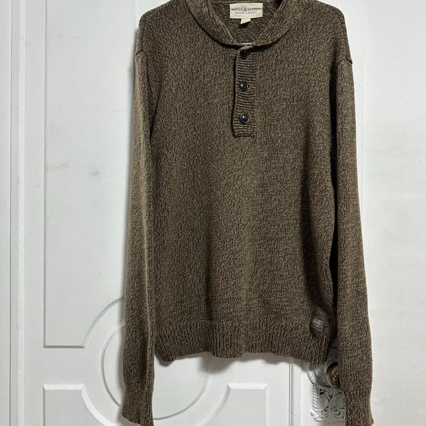 데님앤서플라이 숄카라 버튼 니트