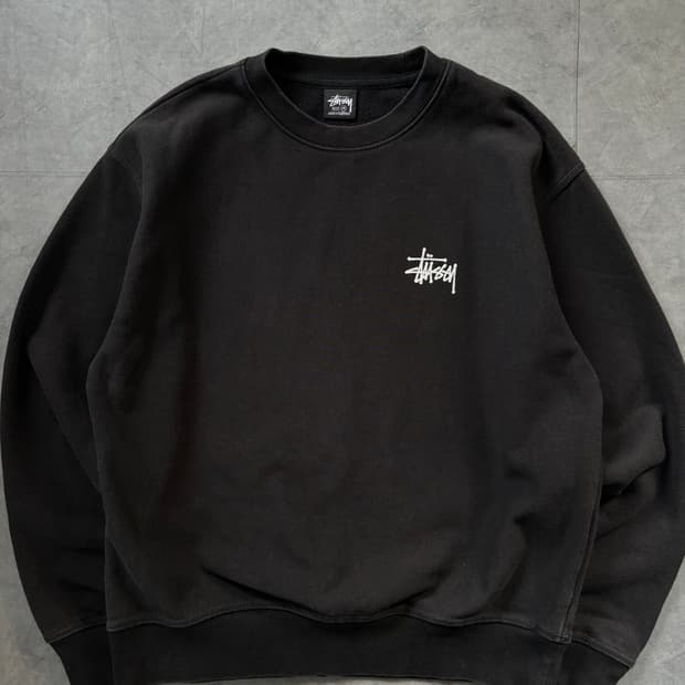 Stussy 스투시 스탁로고 블랙 맨투맨
