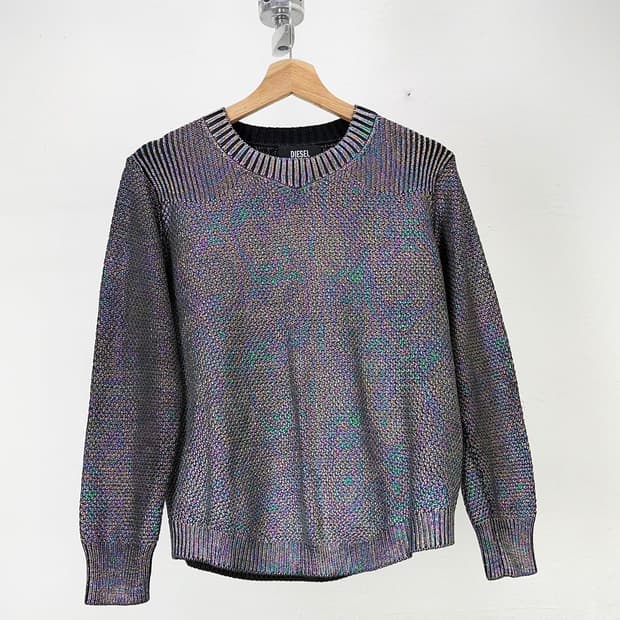 디젤 홀로그래미 벨베틴 라운드 니트 스웨터