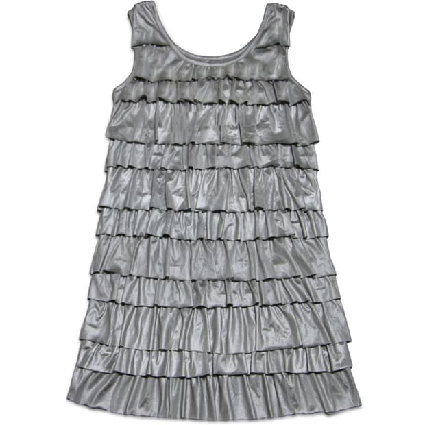 Silver Tiered Ruffle dress
