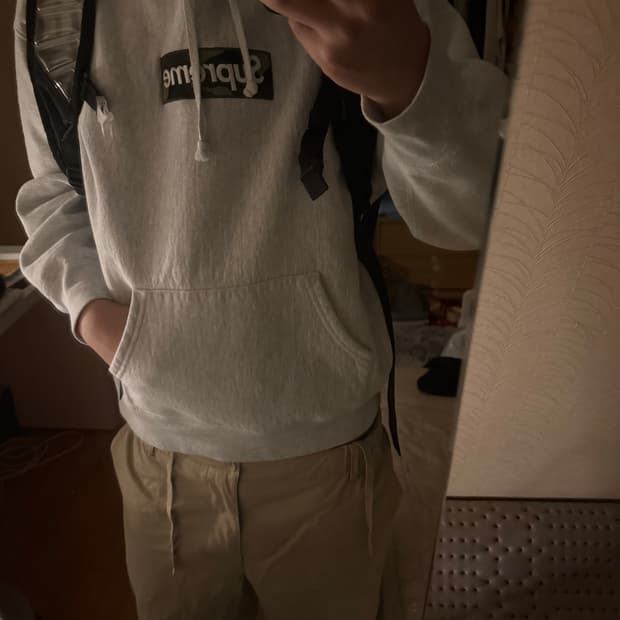 슈프림 카모 박스로고 후드티