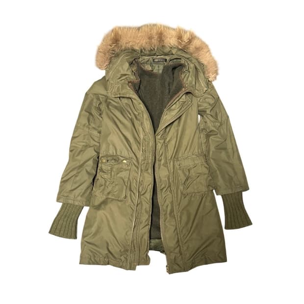 vintage mode khaki long jacket