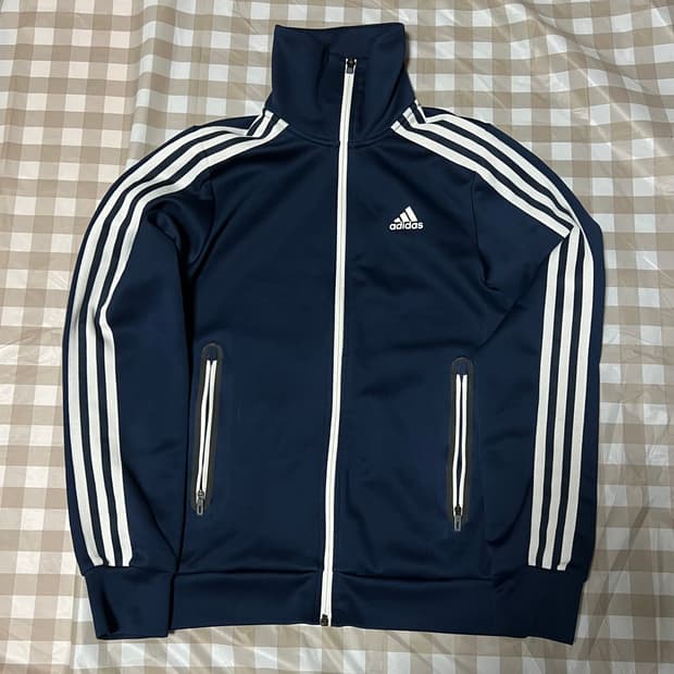 아디다스 져지 네이비 90 집업 삼선 트랙탑 곤색 Y2K